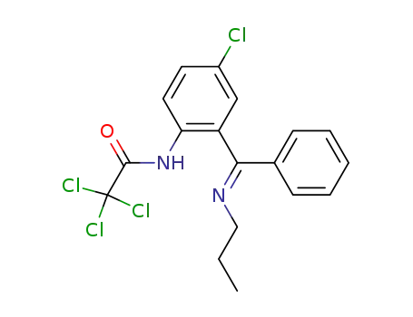 Molecular Structure of 37103-80-3 (syn-5-chloro-2-trichloroacetamidobenzophenone n-propylimine)