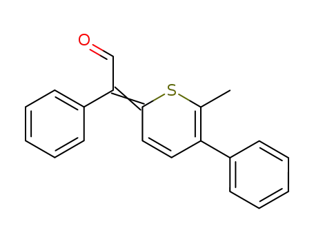 Molecular Structure of 39831-33-9 (Benzeneacetaldehyde, a-(6-methyl-5-phenyl-2H-thiopyran-2-ylidene)-)