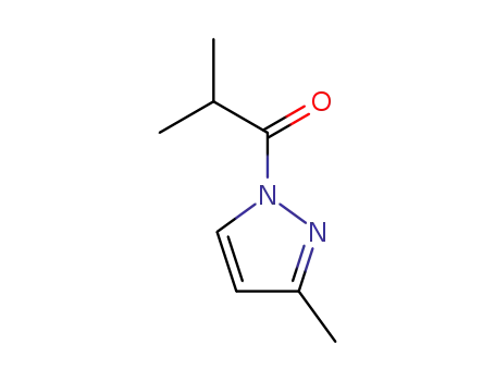 Molecular Structure of 69413-04-3 (1H-Pyrazole, 3-methyl-1-(2-methyl-1-oxopropyl)-)