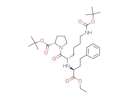 Molecular Structure of 120095-49-0 (N<sup>6</sup>-(tert-butoxycarbonyl)-N<sup>2</sup>-<(S)-1-(ethoxycarbonyl)-3-phenylpropyl>-L-lysyl-L-proline tert-butylester)