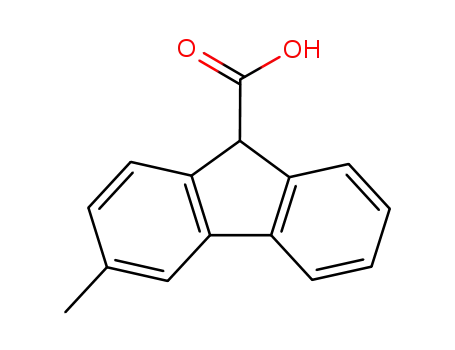 Molecular Structure of 39627-23-1 (3-methyl-9H-fluorene-9-carboxylic acid)