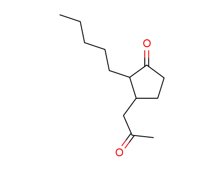 Molecular Structure of 40942-73-2 (3-(2-OXOPROPYL)-2-PENTYLCYCLOPENTANONE)