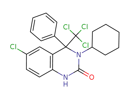 Molecular Structure of 80170-56-5 (6-chloro-3-cyclohexyl-3,4-dihydro-4-phenyl-4-trichloromethyl-2(1H)-quinazolinone)