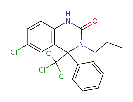 Molecular Structure of 80170-54-3 (6-chloro-3,4-dihydro-4-phenyl-3-(n-propyl)-4-trichloromethyl-2(1H)-quinazolinone)
