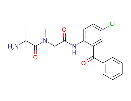 Molecular Structure of 78823-10-6 (2'-Benzoyl-4'-chloro-N-(DL-alanyl)sarcosinanilide)