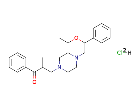 1-Propanone,3-[4-(2-ethoxy-2-phenylethyl)-1-piperazinyl]-2-methyl-1-phenyl-, hydrochloride(1:2)