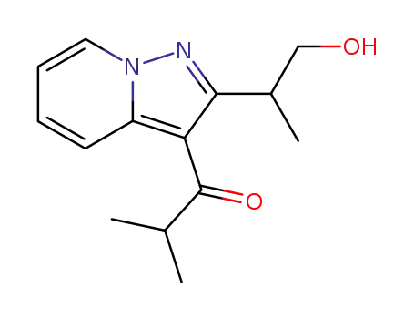 Molecular Structure of 101162-39-4 (1-Propanone,
1-[2-(2-hydroxy-1-methylethyl)pyrazolo[1,5-a]pyridin-3-yl]-2-methyl-)