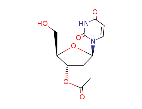 Molecular Structure of 23197-88-8 (3'-O-acetyl-2'-deoxyuridine)