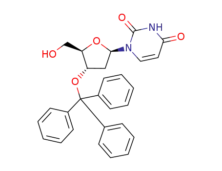 Molecular Structure of 1140622-61-2 (2'-deoxy-3'-O-triphenylmethyluridine)