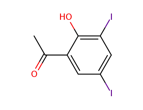Molecular Structure of 7191-46-0 (1-(2-hydroxy-3,5-diiodophenyl)ethan-1-one)