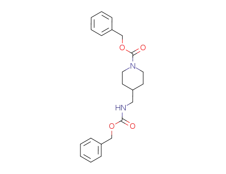 Molecular Structure of 132431-14-2 (4-(Benzyloxycarbonylamino-methyl)-piperidine-1-carboxylic acid benzyl ester)
