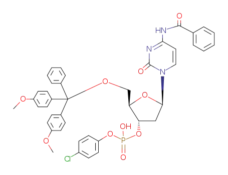 3'-Cytidylic acid,
N-benzoyl-5'-O-[bis(4-methoxyphenyl)phenylmethyl]-2'-deoxy-,
mono(4-chlorophenyl) ester