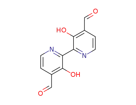 Molecular Structure of 119767-37-2 (3,3'-Dihydroxy-2,2'-bipyridin-4,4'-dicarbaldehyd)