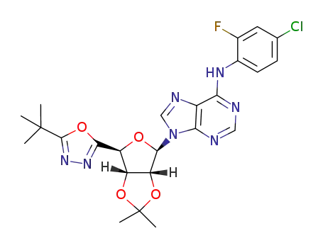 9-{(3aR,4R,6S, 6aR)-6-[5-(tert-butyl)-1,3,4-oxadiazol-2-yl]-2,2-dimethyltetrahydrofuro[3,4-d][1,3]dioxol-4-yl}-N-(4-chloro-2-fluorophenyl)-9H-purin-6-amine