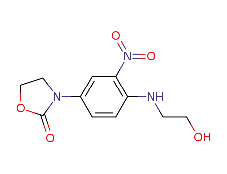 Molecular Structure of 104679-41-6 (N-[4-(β-hydroxyethyl)amino-3-nitrophenyl]oxazolidone)