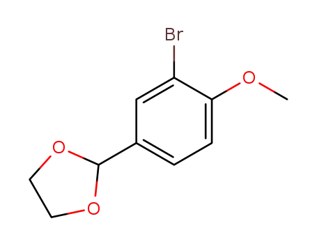 Molecular Structure of 223418-72-2 (1-BROMO-5-(1,3-DIOXOLAN-2-YL)-2-METHOXYBENZENE)