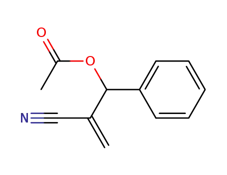 Molecular Structure of 138597-12-3 (Benzenepropanenitrile, b-(acetyloxy)-a-methylene-, (R)-)