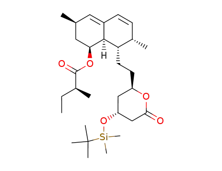 Molecular Structure of 79691-11-5 (6(R)-<2-<1,2,6,7,8,8a(R)-Hexahydro-2(S),6(R)-dimethyl-8(S)-<<2(S)-methylbutyryl>oxy>-1(S)-naphtyl>ethyl>-3,4,5,6-tetrahydro-4(R)-<(tert-butyldimethylsilyl)oxy>-2H-pyran-2-one)