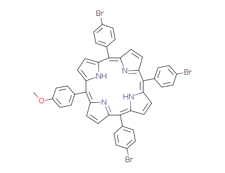 Molecular Structure of 93487-58-2 ((5Z,10Z,14Z,19Z)-5,10,15-Tris-(4-bromo-phenyl)-20-(4-methoxy-phenyl)-porphyrin)
