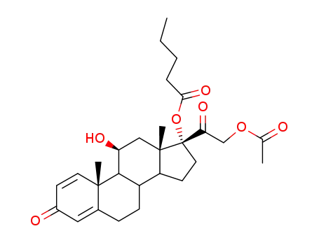 Molecular Structure of 72064-79-0 (11beta,17,21-trihydroxypregna-1,4-diene-3,20-dione 21-acetate 17-valerate)