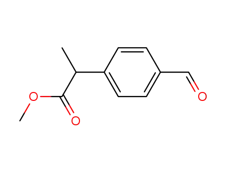 Molecular Structure of 63476-54-0 (2-(4-formylphenyl)propionic acid methyl ester)