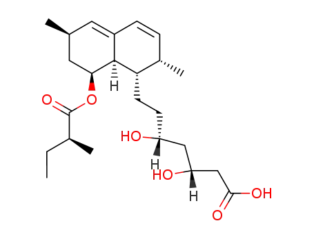 Molecular Structure of 137767-34-1 (1-Naphthaleneheptanoic acid,1,2,6,7,8,8a-hexahydro-&acirc;,&auml;-dihydroxy-2,- 6-dimethyl-8-(2-methyl-1-oxobutoxy)- )