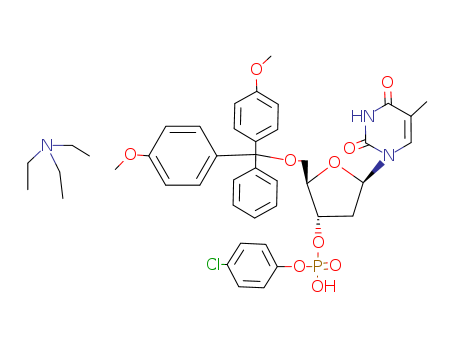3-Thymidylic acid, 5-O-(bis(4-methoxyphenyl)phenylmethyl)-, mono(4-chlorophenyl) ester, compd. with N,N-diethylethanamine (1:1)