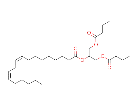 Molecular Structure of 402562-28-1 (2-((9Z,12Z)-octadeca-9,12-dienoyloxy)propane-1,3-diyl dibutyrate)