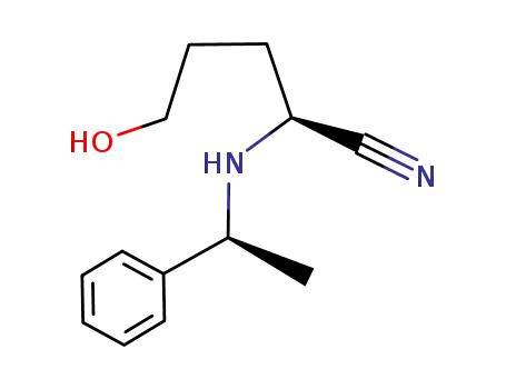 Molecular Structure of 929897-92-7 ((2S,1'S)-5-hydroxy-2-(1'-phenylethylamino)pentanenitrile)