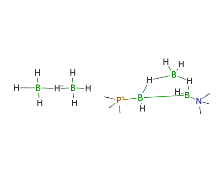 (B<sub>3</sub>H<sub>6</sub>N(CH<sub>3</sub>)3P(CH<sub>3</sub>)3)<sup>(1+)</sup>*B<sub>2</sub>H<sub>7</sub><sup>(1-)</sup>=(B<sub>3</sub>H<sub>6</sub>N(CH<sub>3</sub>)3P(CH<sub>3</sub>)3)B<sub>2</sub>H<sub>7</sub>