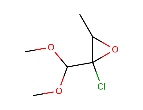 Molecular Structure of 108365-84-0 (Oxirane, 2-chloro-2-(dimethoxymethyl)-3-methyl-)