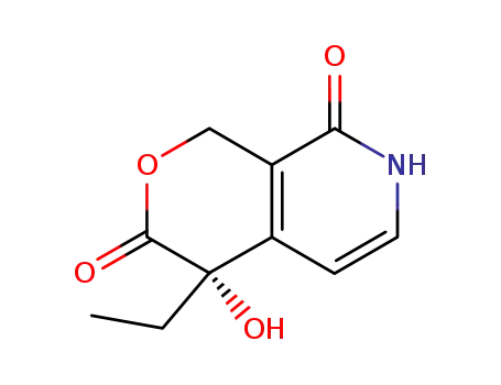 Molecular Structure of 146683-25-2 (1H-Pyrano[3,4-c]pyridine-3,8(4H,7H)-dione, 4-ethyl-4-hydroxy-, (4S)-)