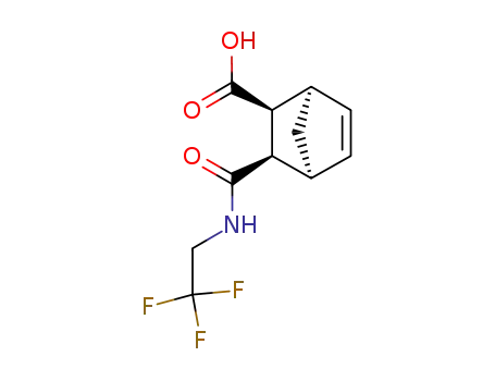 Molecular Structure of 93630-45-6 ((1R,2S,3R,4S)-3-(2,2,2-Trifluoro-ethylcarbamoyl)-bicyclo[2.2.1]hept-5-ene-2-carboxylic acid)