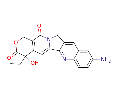 Molecular Structure of 104195-62-2 (1H-Pyrano3,4:6,7indolizino1,2-bquinoline-3,14(4H,12H)-dione, 9-amino-4-ethyl-4-hydroxy-)
