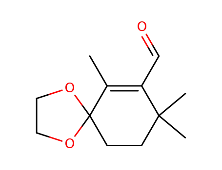 Molecular Structure of 264279-23-4 (2,10,10-trimethyl-4,7-dioxaspiro[4,5]dec-1-enecarbaldehyde)