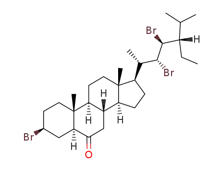 Molecular Structure of 99646-98-7 (3β,22R,23S-tribromo-24S-ethyl-5α-cholestan-6-one)