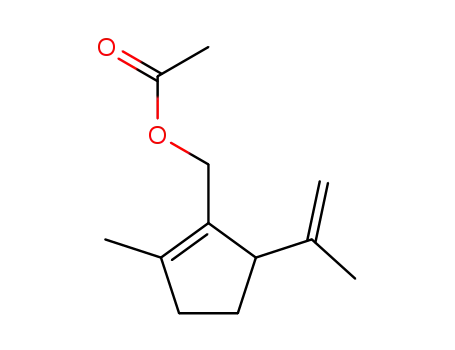 Molecular Structure of 80113-88-8 (1-Cyclopentene-1-methanol, 2-methyl-5-(1-methylethenyl)-, acetate)