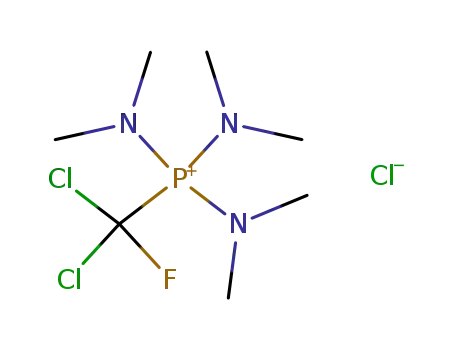 Molecular Structure of 70393-08-7 ((dichloro-fluoro-methyl)-tris-dimethylamino-phosphonium; chloride)