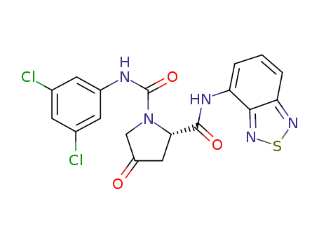 Molecular Structure of 364072-21-9 ((2S)-N<sub>2</sub>-(2,1,3-benzothiadiazol-4-yl)-N<sub>1</sub>-(3,5-dichlorophenyl)-4-oxo-1,2-pyrrolidinedicarboxamide)