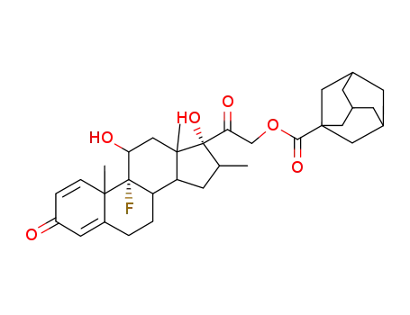Molecular Structure of 40242-27-1 (9-Fluoro-11beta,17-dihydroxy-16beta-methylpregna-1,4-diene-3,20-dione 21-(tricyclo(3.3.1.13,7)dec-1-ylformate))