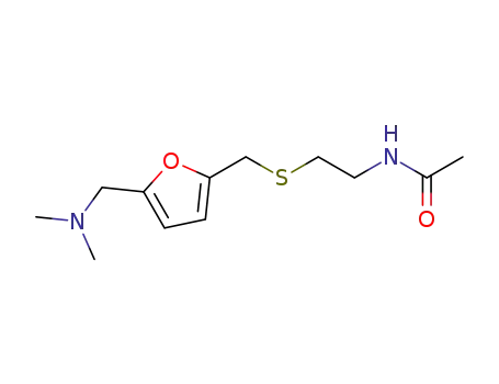 Molecular Structure of 79589-16-5 (5-[[(2-acetamidoethyl)thio]methyl]-N,N-dimethyl-2-furanmethanamine)