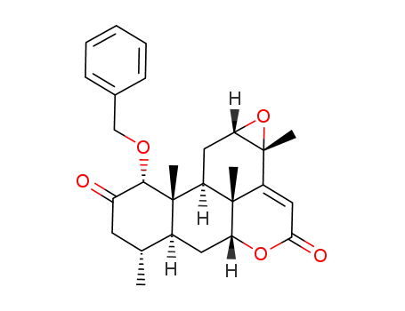 Molecular Structure of 204130-81-4 (1α-benzyloxy-12α,13α-epoxypicras-14-ene-2,16-dione)