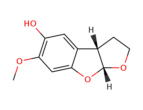 Molecular Structure of 292824-29-4 ((-)-2,3,3aS,8aR-tetrahydro-5-hydroxy-6-methoxy[2,3-d]-benzo[b]furan)
