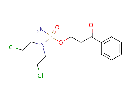 Molecular Structure of 100993-68-8 (3-[amino-[bis(2-chloroethyl)amino]phosphoryl]oxy-1-phenyl-propan-1-one)