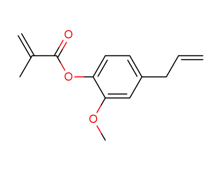 Molecular Structure of 375856-97-6 (2-Propenoic acid, 2-methyl-, 2-methoxy-4-(2-propenyl)phenyl ester)