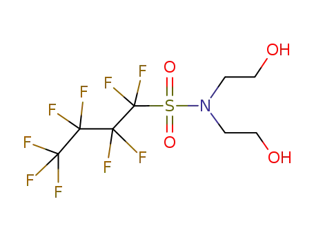 Molecular Structure of 34455-00-0 (1,1,2,2,3,3,4,4,4-nonafluoro-N,N-bis(2-hydroxyethyl)butane-1-sulphonamide)
