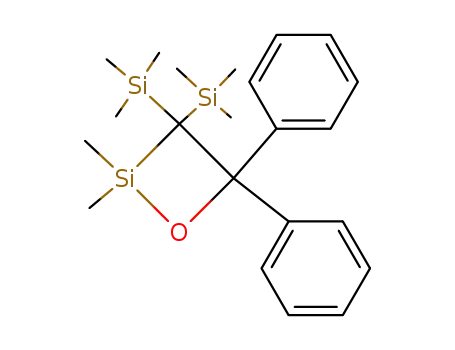 Molecular Structure of 80431-43-2 (2,2-Dimethyl-4,4-diphenyl-3,3-bis(trimethylsilyl)-1-oxa-2-silacyclobutan)