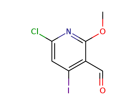 Molecular Structure of 144290-13-1 (3-Pyridinecarboxaldehyde, 6-chloro-4-iodo-2-methoxy-)