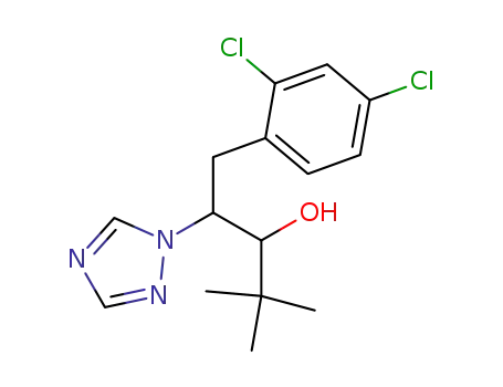 Molecular Structure of 66345-62-8 (alpha-tert-butyl-beta-[(2,4-dichlorophenyl)methyl]-1H-1,2,4-triazol-1-ethanol)