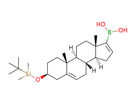 Molecular Structure of 1426400-03-4 (3-((tert-butyldimethylsilyl)oxy)-5,16-androstadien-17-boronic acid)
